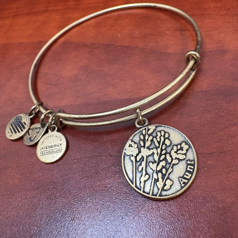 Alex and Ani Aunt Charm Expandable Bangle Rafaelian Gold American‎ Flag